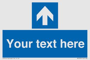 MV7935: Custom Mandatory directional sign, blue arrow up
