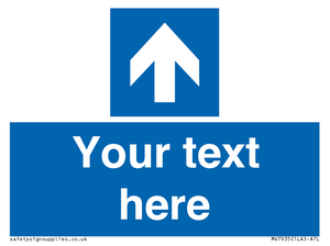 MV7935: Custom Mandatory directional sign, blue arrow up