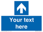 MV7935: Custom Mandatory directional sign, blue arrow up