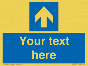 MV7935: Custom Mandatory directional sign, blue arrow up