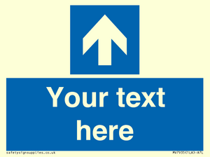 MV7935: Custom Mandatory directional sign, blue arrow up