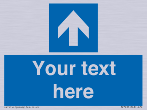 MV7935: Custom Mandatory directional sign, blue arrow up