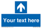 MV7935: Custom Mandatory directional sign, blue arrow up