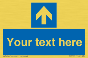 MV7935: Custom Mandatory directional sign, blue arrow up
