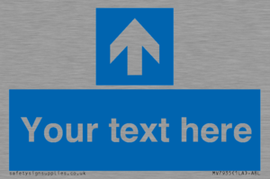 MV7935: Custom Mandatory directional sign, blue arrow up