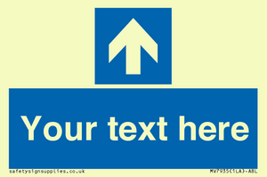 MV7935: Custom Mandatory directional sign, blue arrow up