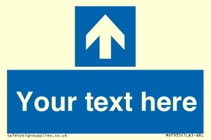 MV7935: Custom Mandatory directional sign, blue arrow up