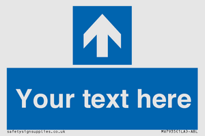 MV7935: Custom Mandatory directional sign, blue arrow up