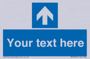 MV7935: Custom Mandatory directional sign, blue arrow up