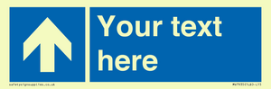 MV7935: Custom Mandatory directional sign, blue arrow up