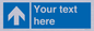 MV7935: Custom Mandatory directional sign, blue arrow up