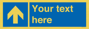 MV7935: Custom Mandatory directional sign, blue arrow up