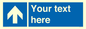 MV7935: Custom Mandatory directional sign, blue arrow up