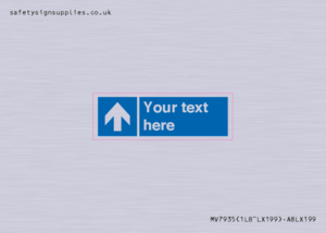 MV7935: Custom Mandatory directional sign, blue arrow up