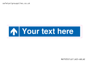 MV7935: Custom Mandatory directional sign, blue arrow up