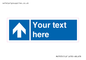 MV7935: Custom Mandatory directional sign, blue arrow up