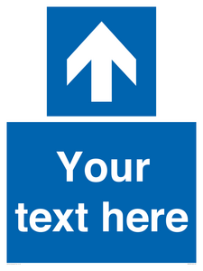 MV7935: Custom Mandatory directional sign, blue arrow up