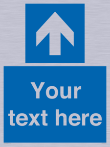 MV7935: Custom Mandatory directional sign, blue arrow up