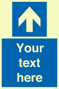 MV7935: Custom Mandatory directional sign, blue arrow up