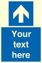 MV7935: Custom Mandatory directional sign, blue arrow up