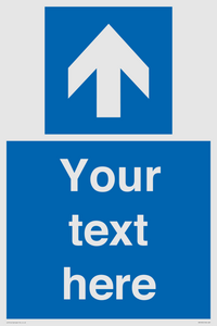 MV7935: Custom Mandatory directional sign, blue arrow up