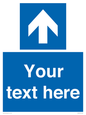 MV7935: Custom Mandatory directional sign, blue arrow up