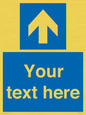 MV7935: Custom Mandatory directional sign, blue arrow up