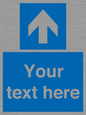 MV7935: Custom Mandatory directional sign, blue arrow up