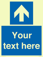 MV7935: Custom Mandatory directional sign, blue arrow up