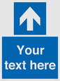 MV7935: Custom Mandatory directional sign, blue arrow up