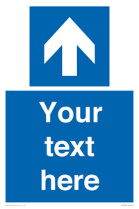 MV7935: Custom Mandatory directional sign, blue arrow up