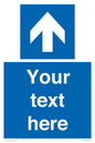 MV7935: Custom Mandatory directional sign, blue arrow up