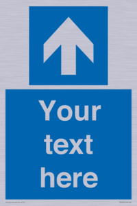 MV7935: Custom Mandatory directional sign, blue arrow up
