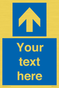 MV7935: Custom Mandatory directional sign, blue arrow up