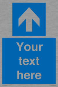 MV7935: Custom Mandatory directional sign, blue arrow up