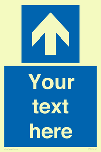 MV7935: Custom Mandatory directional sign, blue arrow up