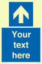 MV7935: Custom Mandatory directional sign, blue arrow up