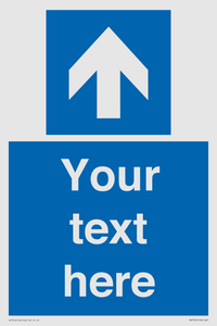 MV7935: Custom Mandatory directional sign, blue arrow up