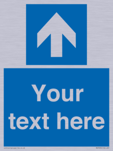 MV7935: Custom Mandatory directional sign, blue arrow up