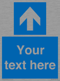 MV7935: Custom Mandatory directional sign, blue arrow up