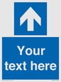 MV7935: Custom Mandatory directional sign, blue arrow up