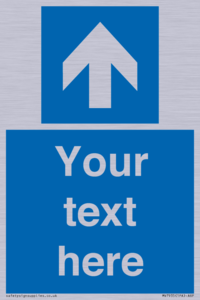 MV7935: Custom Mandatory directional sign, blue arrow up