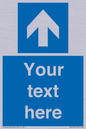 MV7935: Custom Mandatory directional sign, blue arrow up