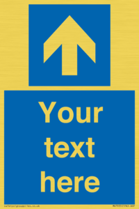 MV7935: Custom Mandatory directional sign, blue arrow up