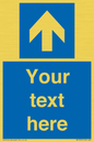 MV7935: Custom Mandatory directional sign, blue arrow up
