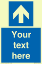 MV7935: Custom Mandatory directional sign, blue arrow up