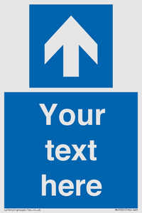 MV7935: Custom Mandatory directional sign, blue arrow up