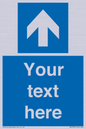 MV7935: Custom Mandatory directional sign, blue arrow up