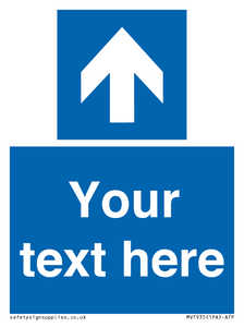 MV7935: Custom Mandatory directional sign, blue arrow up
