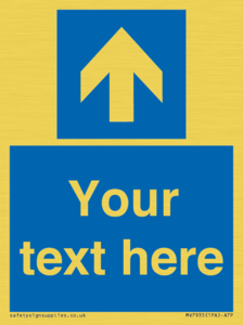 MV7935: Custom Mandatory directional sign, blue arrow up